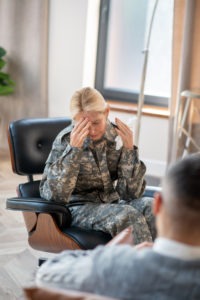 stressed female veteran