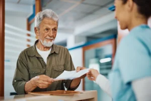man obtaining medical records from nursing home